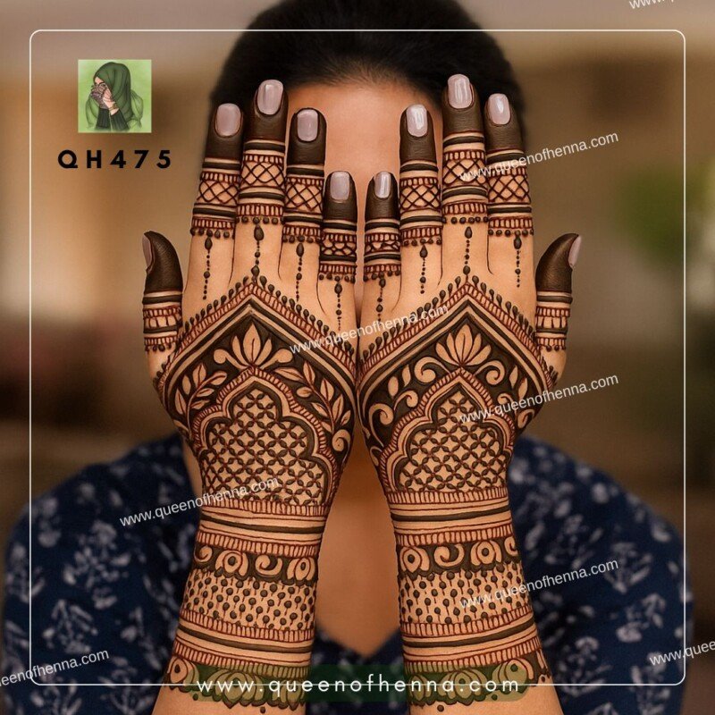 Large Hand Henna Stencil (QH475) img 1- queenofhenna