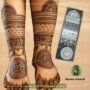 Large Leg Mehndi Stencil (QH) img 2- queenofhenna