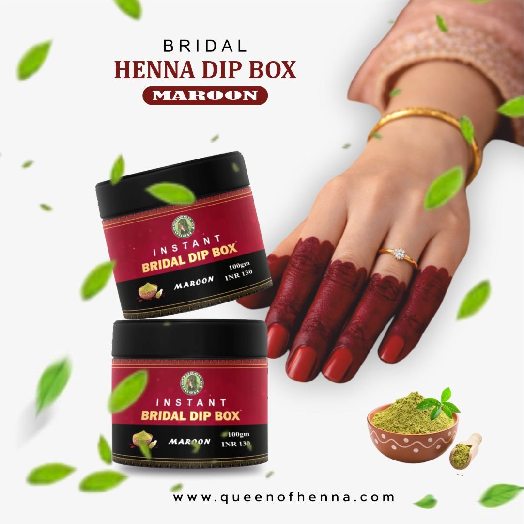 INSTANT BRIDAL DIP BOX 100 GM with result img 5- queen of henna