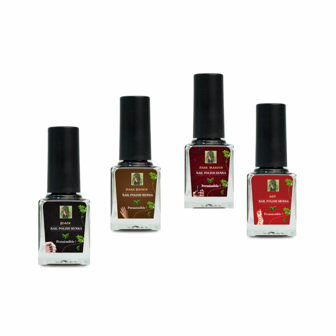 Premium Halal Nail Polish Henna – Pack of 4 Combo (12ml x 4)