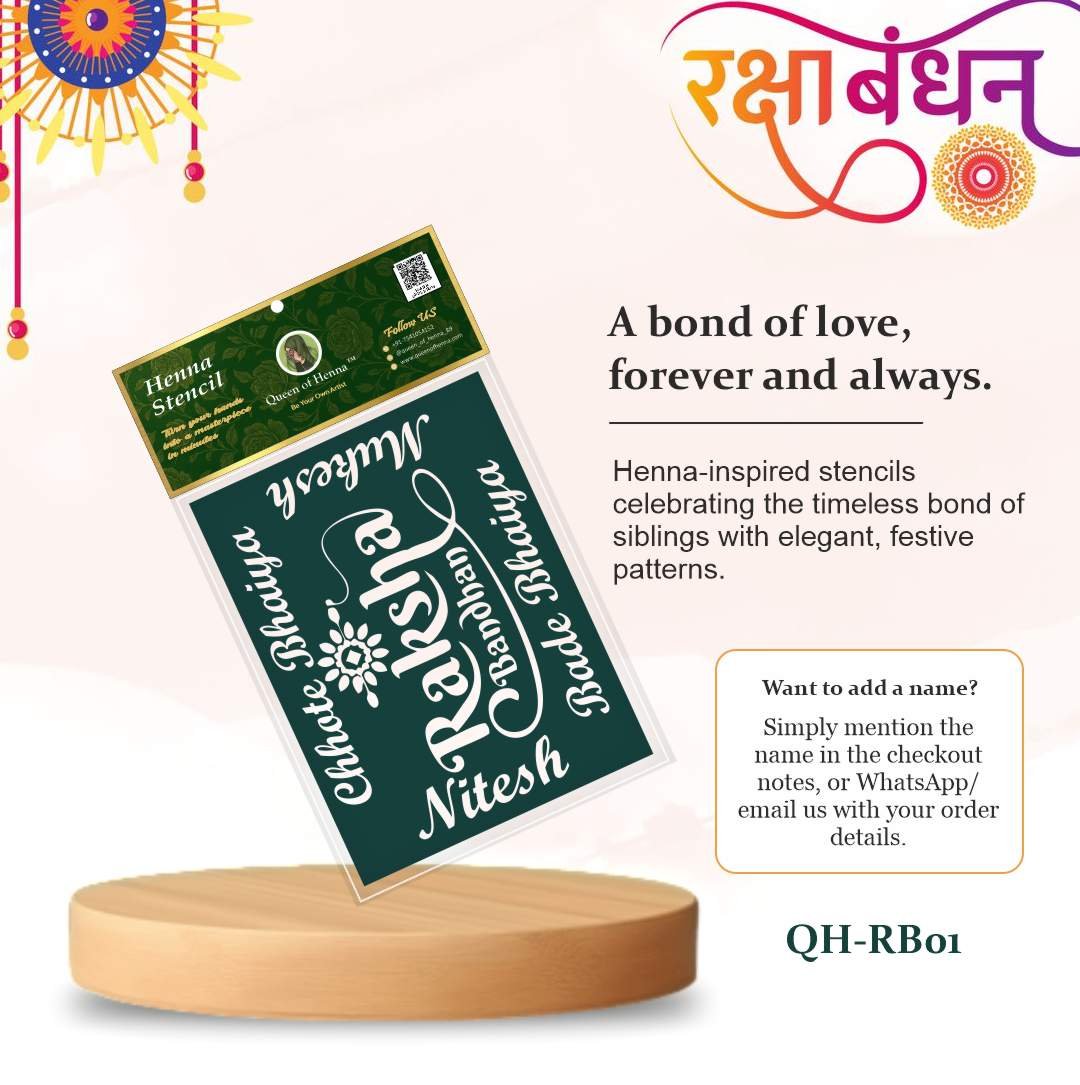 Raksha Bandhan Henna Stencils (QH-RB01) img 3- queen of henna