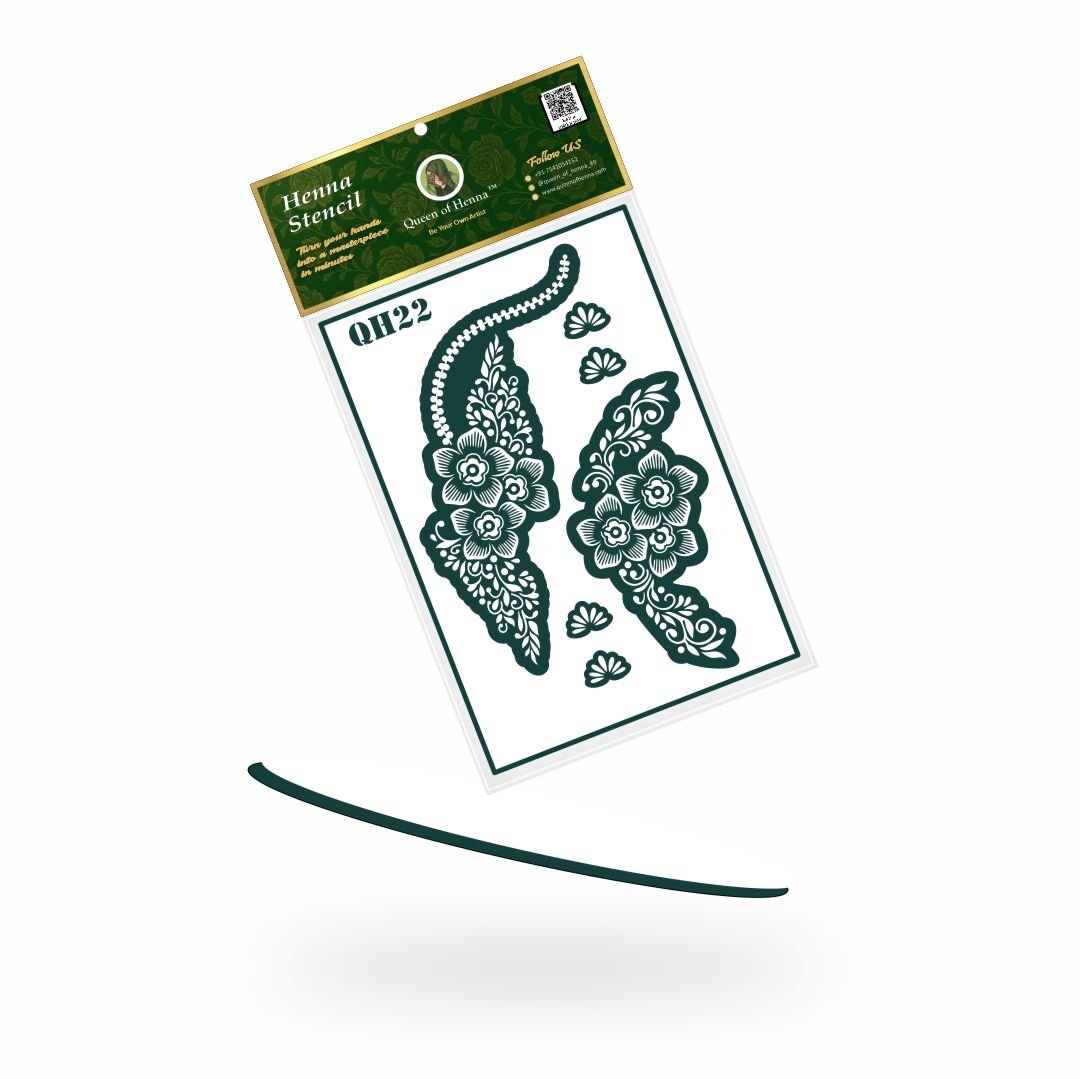 Medium Hand Henna Stencil (QH22) | Best Mehndi Sticker