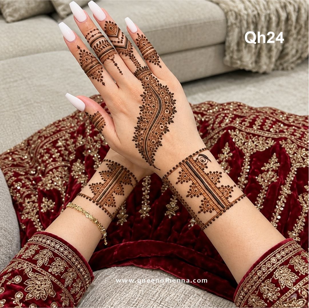 Medium Hand Henna Stencil (QH24) img4- queen of henna